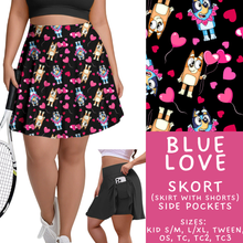 Load image into Gallery viewer, Batch #457 - Magical Character Love Collection - Closes 12/1 - ETA mid Jan - Blue Love Skort
