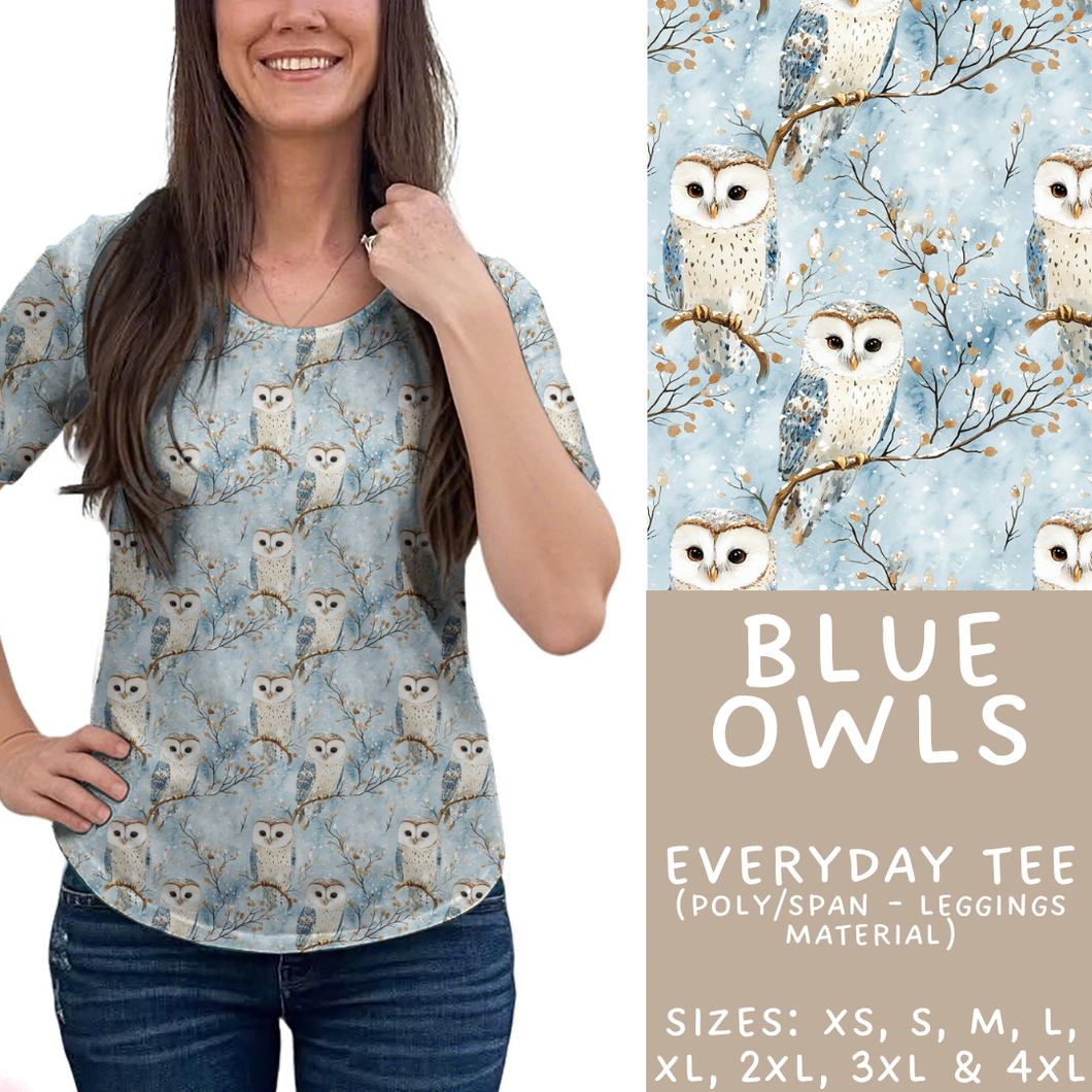 Batch #439 - Winter Watercolor 2 - Closes 10/30 - ETA mid Dec - Blue Owls Everyday Tee