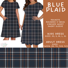 Load image into Gallery viewer, Batch #582 - Hello Fall 3 - Closes 9/7 - ETA early Nov - Blue Plaid Adult &amp; Kids Dresses
