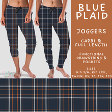 Load image into Gallery viewer, Batch #582 - Hello Fall 3 - Closes 9/7 - ETA early Nov - Blue Plaid Full and Capri Length Joggers
