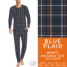 Load image into Gallery viewer, Batch #580 - Fall Family Pajamas 2 - Closes 9/4 - ETA early Nov - Blue Plaid Men's Pajama Set
