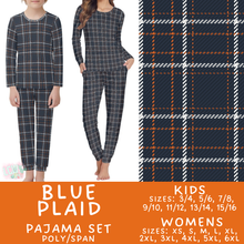 Load image into Gallery viewer, Batch #580 - Fall Family Pajamas 2 - Closes 9/4 - ETA early Nov - Blue Plaid Women's &amp; Kid's Pajama Set
