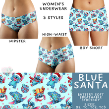 Load image into Gallery viewer, Ready to Ship - Blue Santa Women's Underwear - Hipster OS &amp; TC, High Waist TC2
