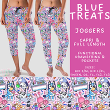 Load image into Gallery viewer, Batch #555 - Cool Characters 7 - Closes 7/13 - ETA mid Sept - Blue Treats Full and Capri Length Joggers
