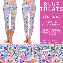 Load image into Gallery viewer, Batch #555 - Cool Characters 7 - Closes 7/13 - ETA mid Sept - Blue Treats Full and Capri Length Leggings
