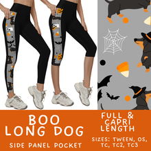 Load image into Gallery viewer, Batch #568 - Halloween Spooky Sets 3 - Closes 8/12 - ETA early October - Boo Long Dog Pattern Side Pocket Capris &amp; Leggings
