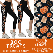 Load image into Gallery viewer, Batch #568 - Halloween Spooky Sets 3 - Closes 8/12 - ETA early October - Boo Treats Pattern Side Pocket Capris &amp; Leggings
