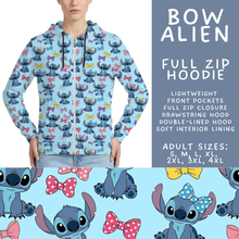 Load image into Gallery viewer, Batch #561 - June Request Run - Closes 7/27 - ETA late Sept - Bow Alien Full Zip Hoodie
