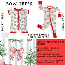 Load image into Gallery viewer, Batch #593 - Little Dreamers Christmas 3 - Closes 10/2 - ETA late Nov - Bow Trees Short and Long Zippy Sleeper

