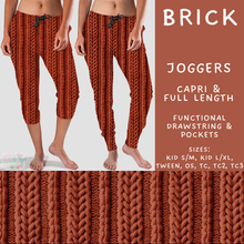 Load image into Gallery viewer, Batch #596 - Sweater Weather - Closes 10/9 - ETA early Dec - Brick Full and Capri Length Joggers
