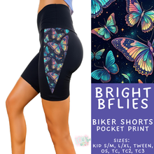 Load image into Gallery viewer, Batch #547 - Set in Style Collection - Closes 6/24 - ETA late August - Bright BFlies Pocket Print Biker Short
