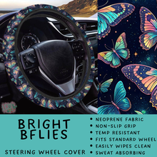 Load image into Gallery viewer, Batch #554 - Car Accessories 3 - Closes 7/10 - ETA early/mid Sept - Bright BFlies Steering Wheel Cover
