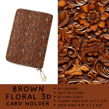 Load image into Gallery viewer, Batch #309 - Card Holders &amp; Mini Backpacks - Closing 3/24 - ETA late May - Brown Floral 3D Card Holder
