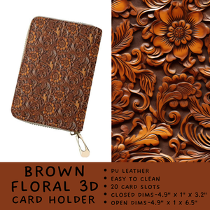 Batch #309 - Card Holders & Mini Backpacks - Closing 3/24 - ETA late May - Brown Floral 3D Card Holder