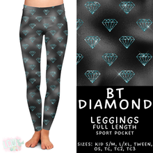 Load image into Gallery viewer, Batch #458 - Black &amp; Teal Collection - Closes 12/3 - ETA late Jan - BT Diamond Full Length Leggings
