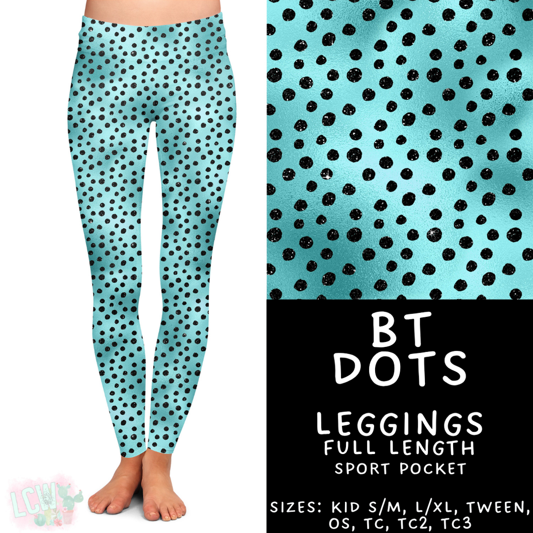 Batch #458 - Black & Teal Collection - Closes 12/3 - ETA late Jan - BT Dots Full Length Leggings