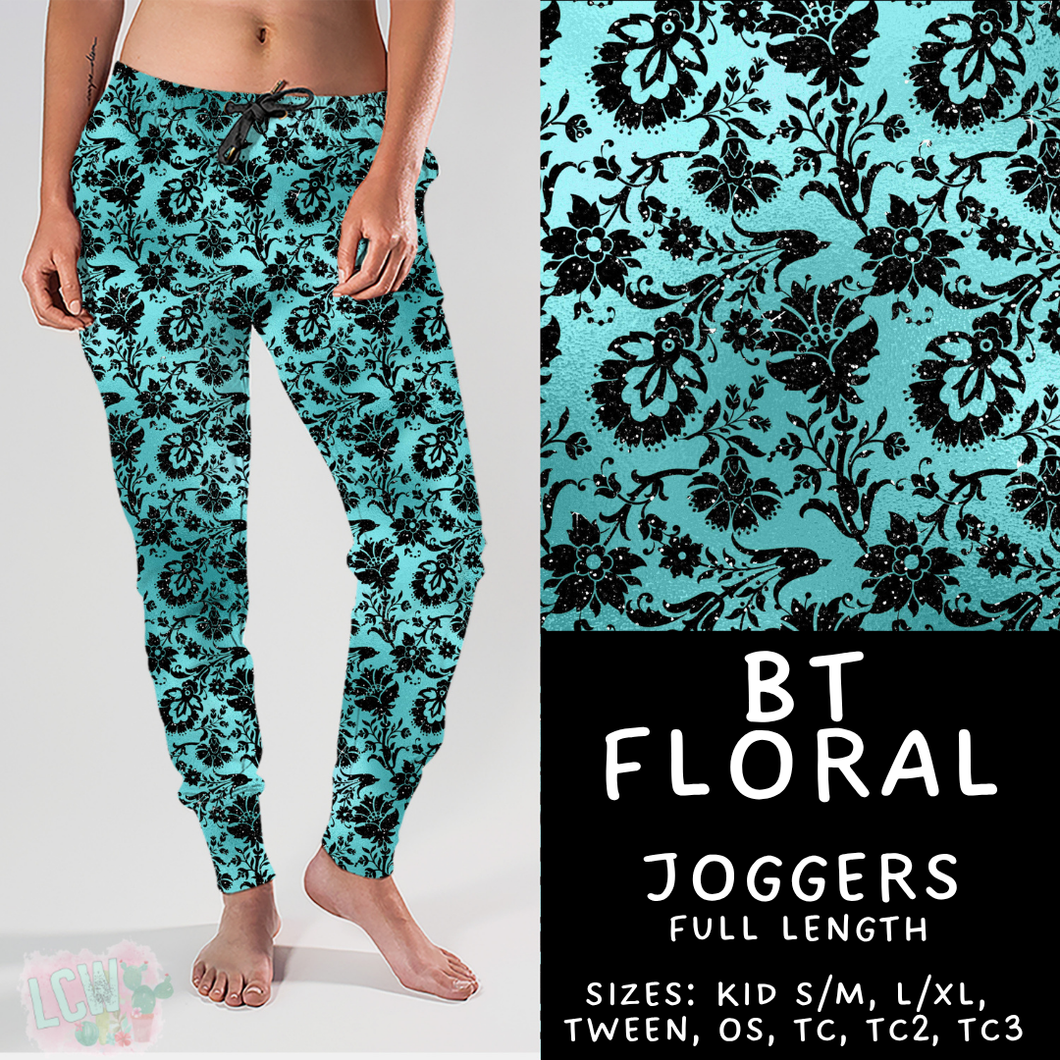 Batch #458 - Black & Teal Collection - Closes 12/3 - ETA late Jan - BT Floral Joggers
