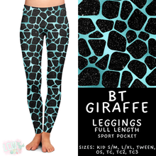 Load image into Gallery viewer, Batch #458 - Black &amp; Teal Collection - Closes 12/3 - ETA late Jan - BT Giraffe Full Length Leggings
