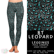 Load image into Gallery viewer, Batch #458 - Black &amp; Teal Collection - Closes 12/3 - ETA late Jan - BT Leopard Full Length Leggings
