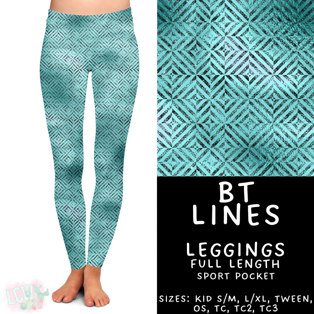 Batch #458 - Black & Teal Collection - Closes 12/3 - ETA late Jan - BT Lines Full Length Leggings