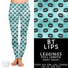 Load image into Gallery viewer, Batch #458 - Black &amp; Teal Collection - Closes 12/3 - ETA late Jan - BT Lips Full Length Leggings
