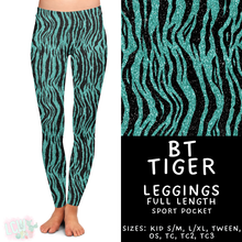 Load image into Gallery viewer, Batch #458 - Black &amp; Teal Collection - Closes 12/3 - ETA late Jan - BT Tiger Full Length Leggings
