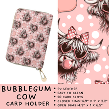 Load image into Gallery viewer, Batch #309 - Card Holders &amp; Mini Backpacks - Closing 3/24 - ETA late May - Bubblegum Cow Card Holder
