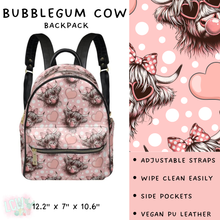 Load image into Gallery viewer, Batch #309 - Card Holders &amp; Mini Backpacks - Closing 3/24 - ETA late May - Bubblegum Cow Mini Backpack
