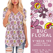 Load image into Gallery viewer, Batch #411 - July Request Run - Closes 9/11 - ETA late October - Buc Floral V-Neck Tee
