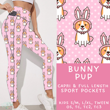 Load image into Gallery viewer, Ready To Ship - Bunny Pup - Capri Leggings - Sport Pocket TC
