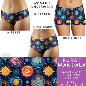 Ready to Ship - Burst Mandala Women's Underwear - High Waist