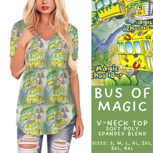 Load image into Gallery viewer, Batch #308 - Storybook Collection 2 - Closes 3/21 - ETA mid May - Bus of Magic V-Neck Tee
