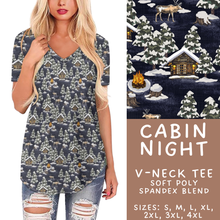 Load image into Gallery viewer, Batch #433 - Winter Cabin - Closes 10/20 - ETA early Dec - Cabin Night V-Neck Tee
