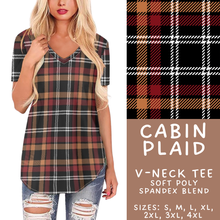 Load image into Gallery viewer, Batch #433 - Winter Cabin - Closes 10/20 - ETA early Dec - Cabin Plaid V-Neck Tee
