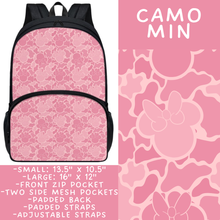 Load image into Gallery viewer, Batch #545 - Back to School 3 - Closes 6/19 - ETA early/mid August - Camo Min Backpacks
