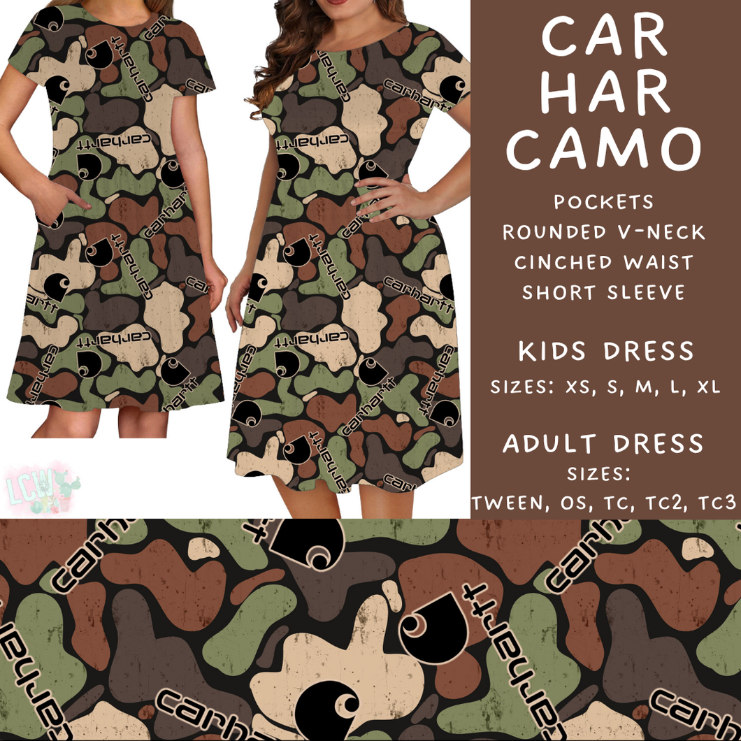 Batch #370 - Fun Run 12 - Closes 7/8 - ETA early Sept - Car Har Camo Adult & Kids Dresses