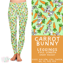 Load image into Gallery viewer, Batch #454 - Cool Characters 10 - Closes 11/26 - ETA mid Jan - Carrot Bunny Full Length Leggings
