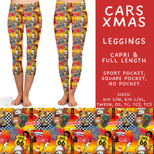 Load image into Gallery viewer, Batch #558 - Magical Character Christmas - Closes 7/20 - ETA mid/late Sept - Cars Xmas Full and Capri Length Leggings
