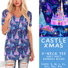 Load image into Gallery viewer, Batch #434 - Magical Christmas - Closes 10/22 - ETA early Dec - Castle Xmas V-Neck Tee
