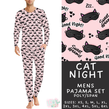 Load image into Gallery viewer, Batch #587 - Family Pajamas 2 - Closes 9/18 - ETA mid Nov - Cat Night Men's Pajama Set
