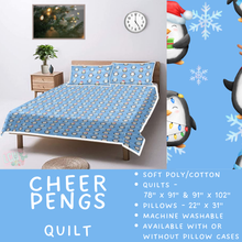 Load image into Gallery viewer, Batch  #410 - Cozy Quilts - Closes 9/10 - ETA late October - Cheer Pengs Quilt
