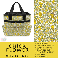 Load image into Gallery viewer, Batch #549 - Utility Tote 2 - Closes 6/29 - ETA late August - Chick Flower Utility Tote

