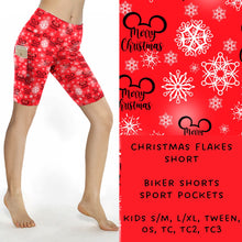 Load image into Gallery viewer, Ready To Ship - Christmas Flakes Biker Shorts
