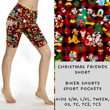 Load image into Gallery viewer, Ready To Ship - Christmas Friends Biker Shorts
