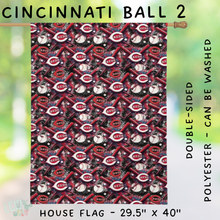 Load image into Gallery viewer, Batch #312 - Strike Out Baseball Flags - Closes 3/28 - ETA late May - Cincinnati Ball 2 House Flag
