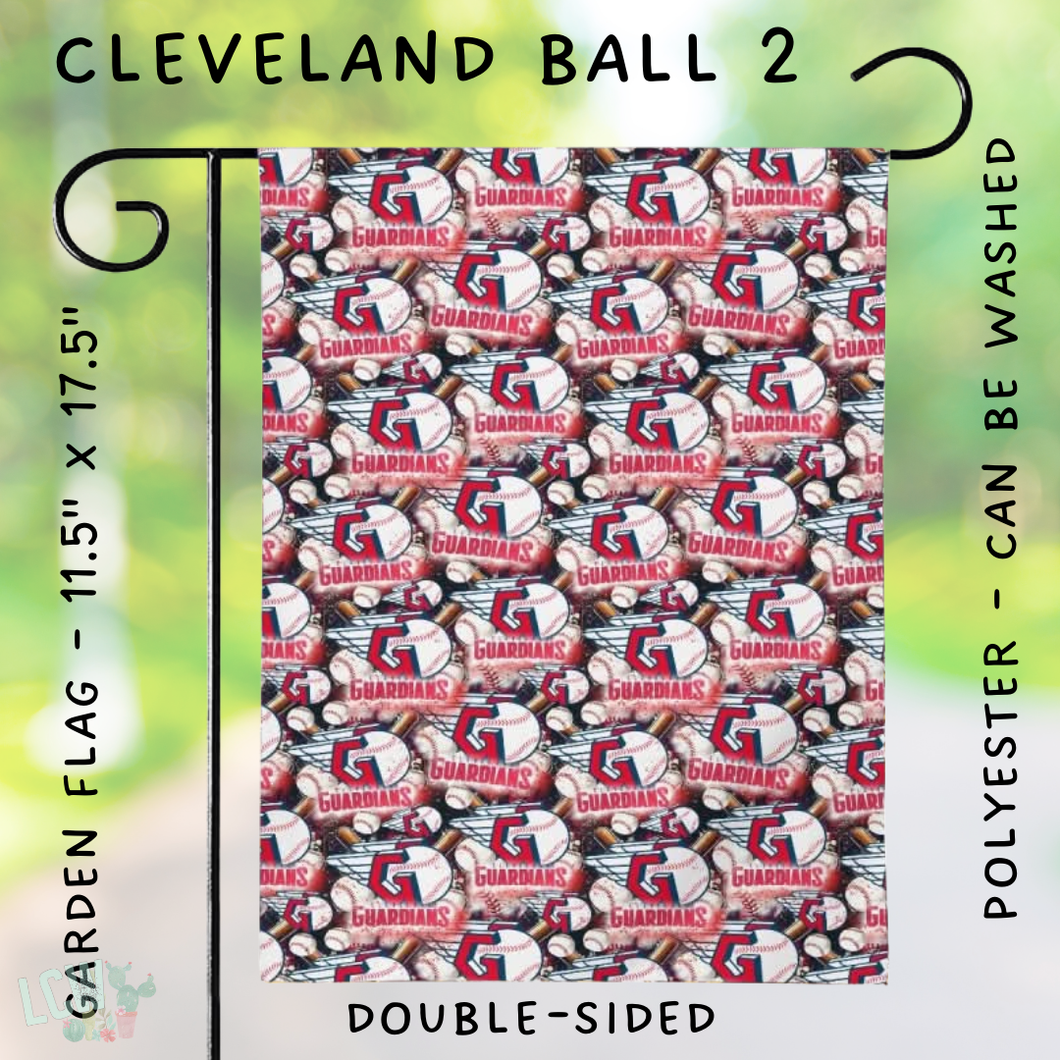 Batch #312 - Strike Out Baseball Flags - Closes 3/28 - ETA late May - Cleveland Ball 2 Garden Flag