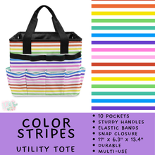 Load image into Gallery viewer, Batch #549 - Utility Tote 2 - Closes 6/29 - ETA late August - Color Stripes Utility Tote
