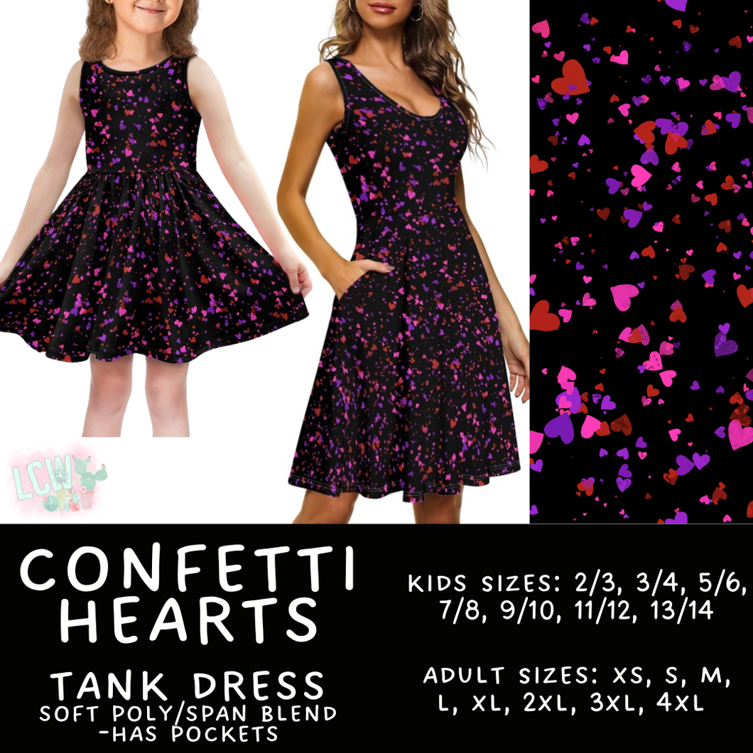 Batch #452 - Mom & Me Love - Closes 11/21 - ETA early Jan - Confetti Hearts Women's & Girl's Tank Dress