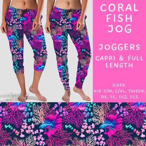 Batch #307 - Sea Life - Closes 3/20 - ETA mid May - Coral Fish Full and Capri Length Joggers