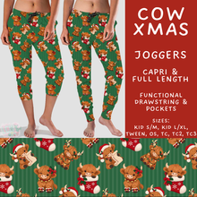 Load image into Gallery viewer, Batch #600 - Jingle all the Way 2 - Closes 10/19 - ETA early/mid Dec - Cow Xmas Full and Capri Length Joggers
